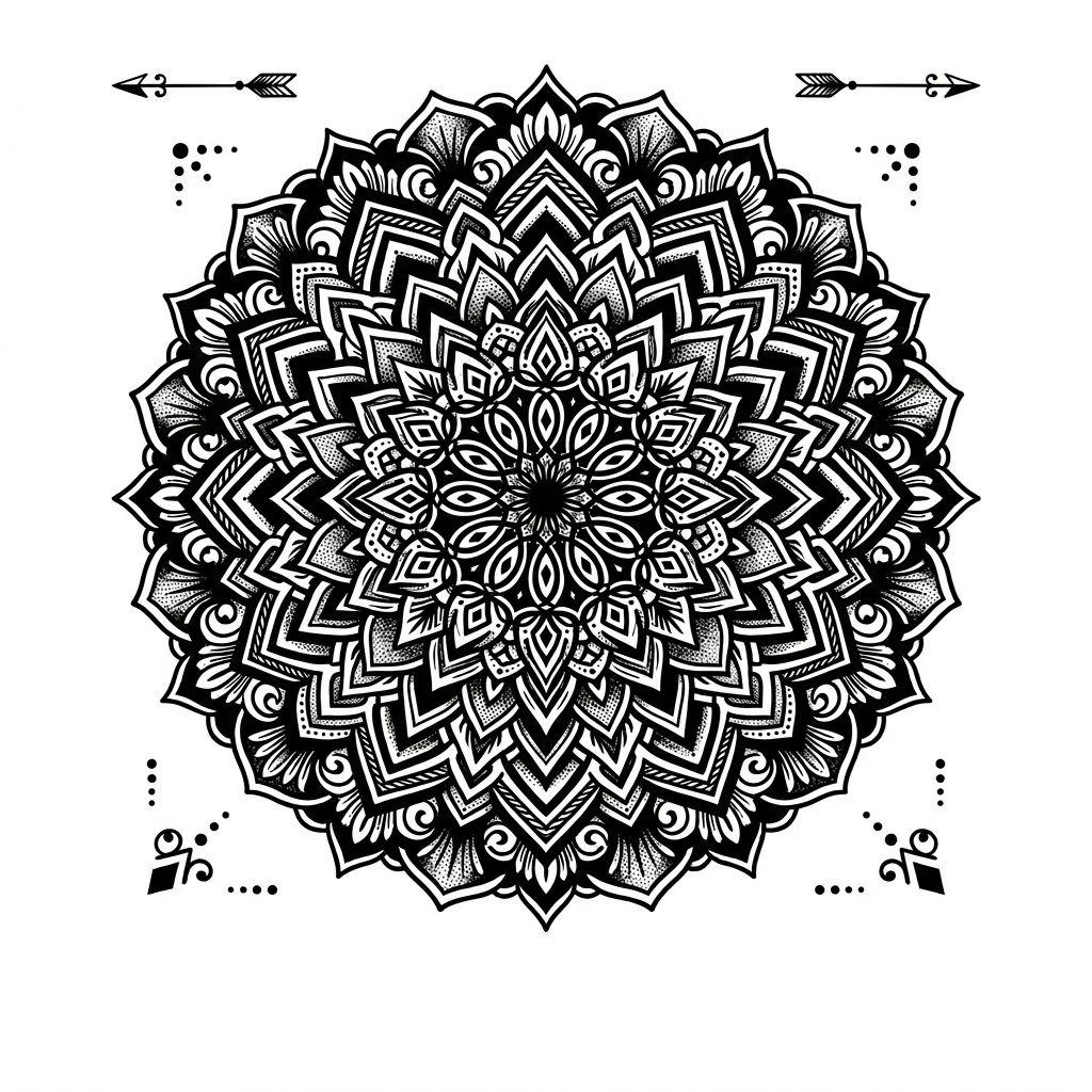 mandala-tattoo blackwork mandala