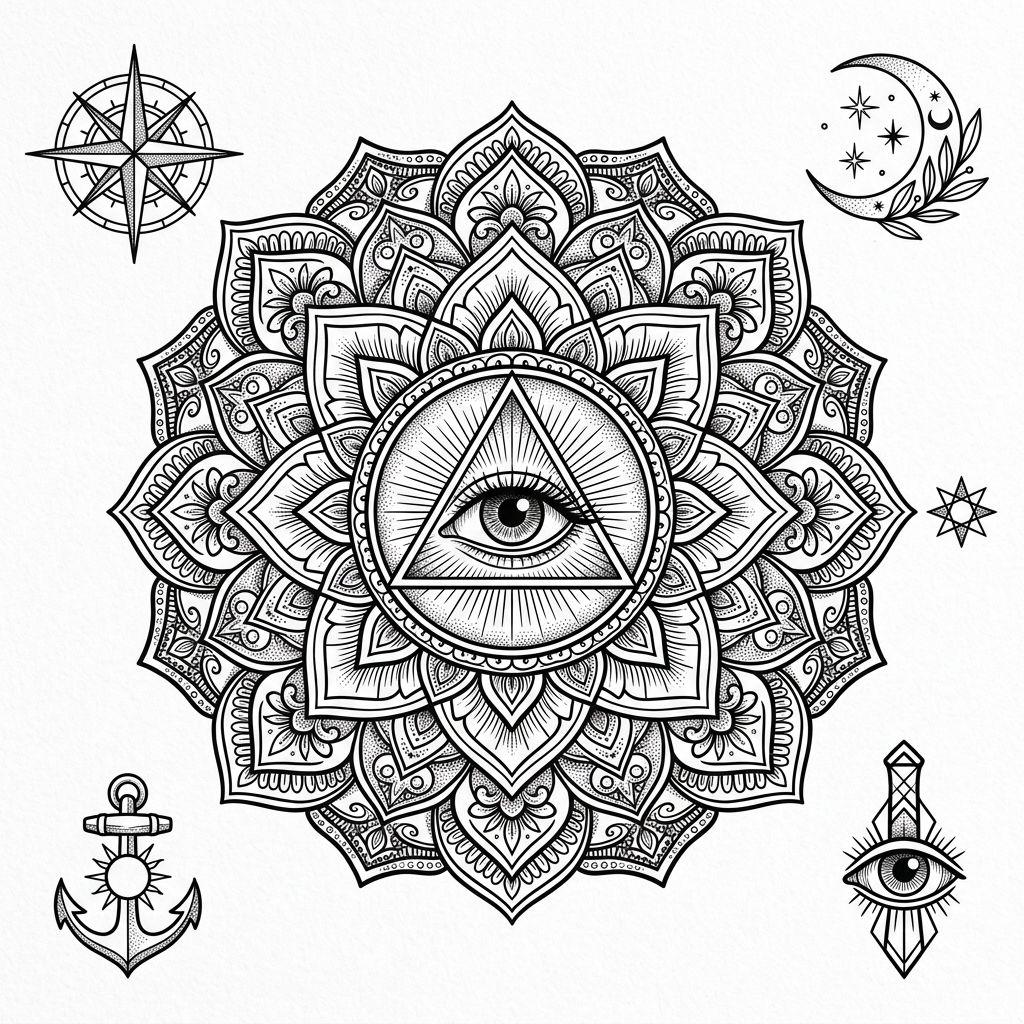 mandala-tattoo mandala mit auge