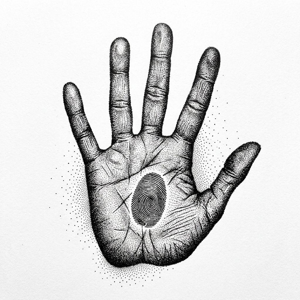 mutter-tochter-tattoo fingerabdrücke in dotwork, Vorlage auf weißem Hintergrund
