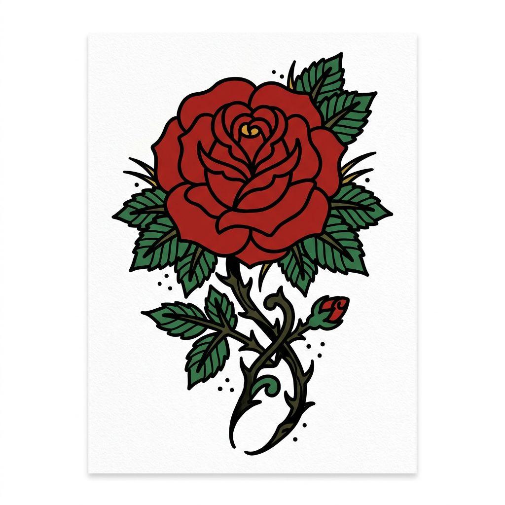 wade-tattoo old school rose