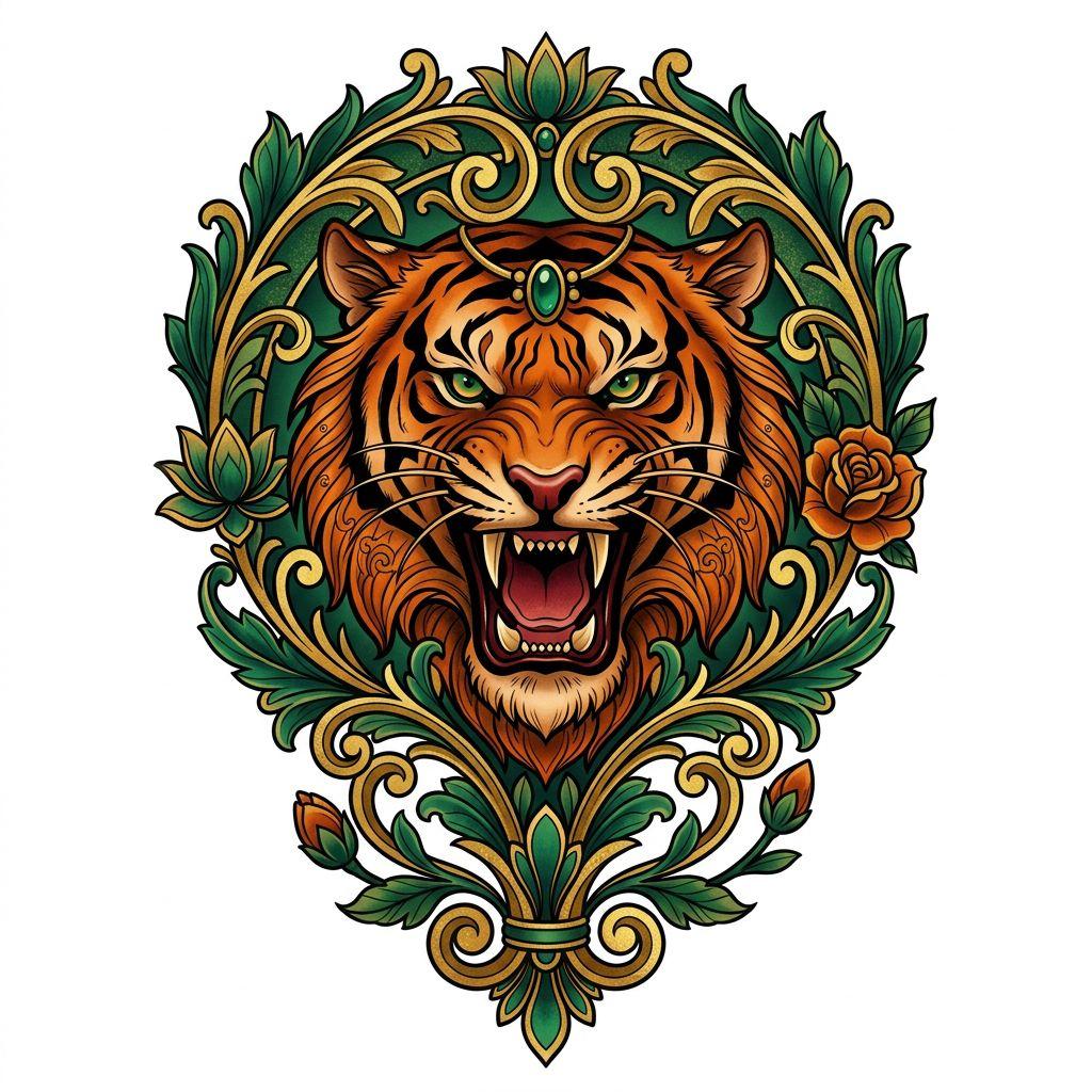wade-tattoo neo-traditional tiger