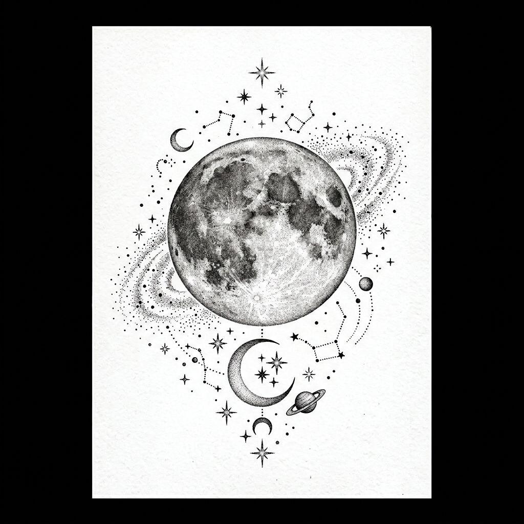 wade-tattoo dotwork mond