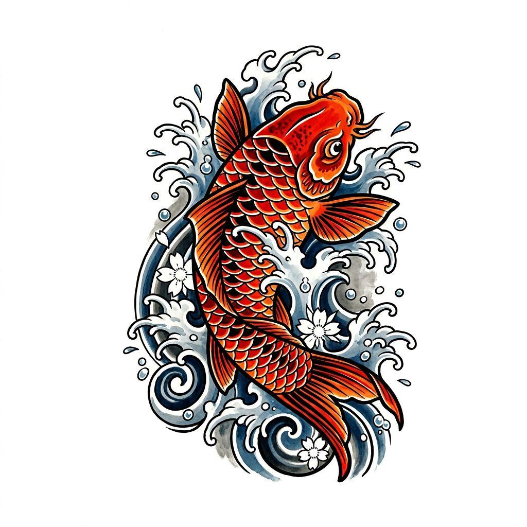 wade-tattoo japanischer koi
