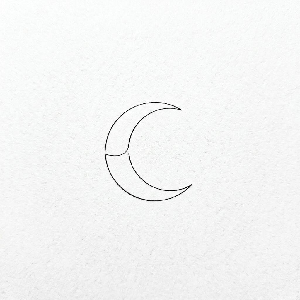 mond-tattoo mondsichel minimalistisch