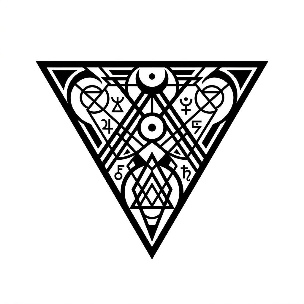 nacken-tattoo blackwork dreieck