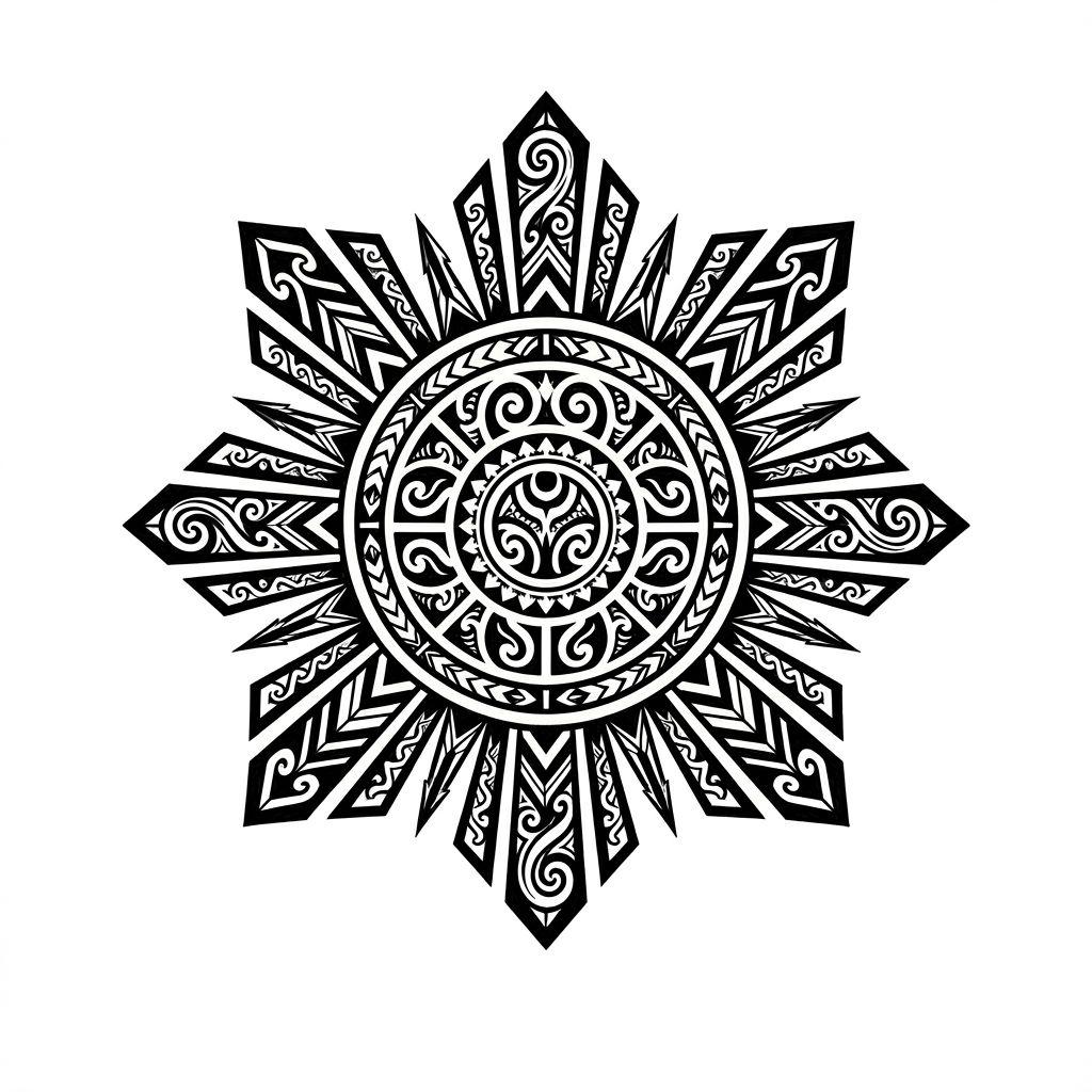 nacken-tattoo tribal sonne