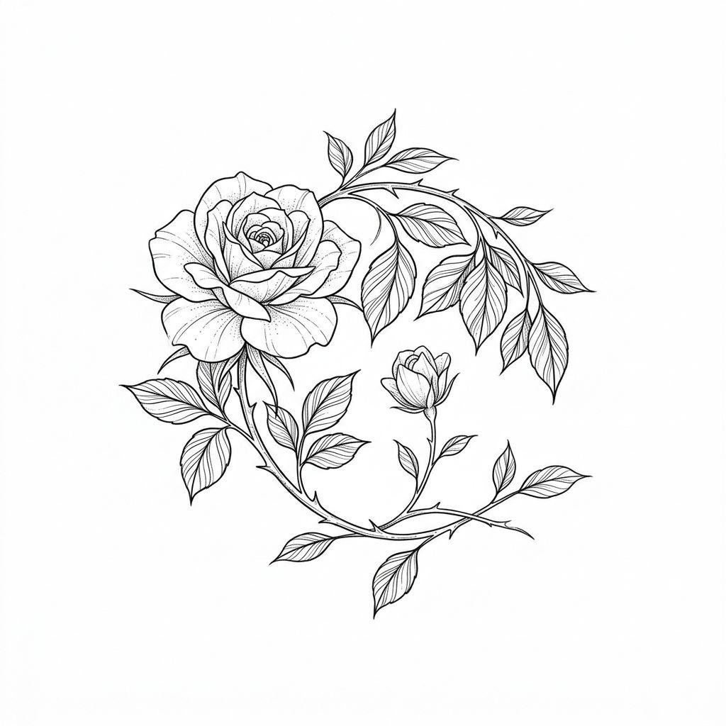 vater-tochter-tattoo blume für vater und tochter, Vorlage auf weißem Hintergrund