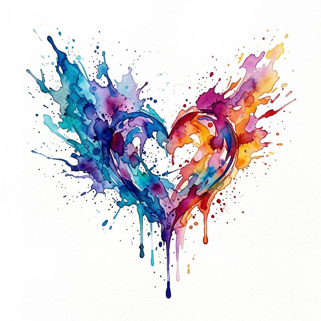vater-tochter-tattoo watercolor vater und kind, Vorlage auf weißem Hintergrund