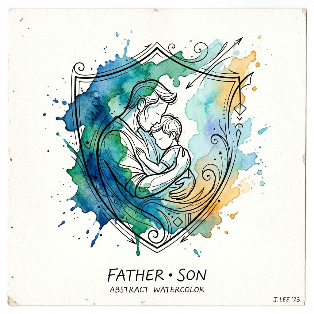 vater und sohn-tattoo watercolor vater-sohn