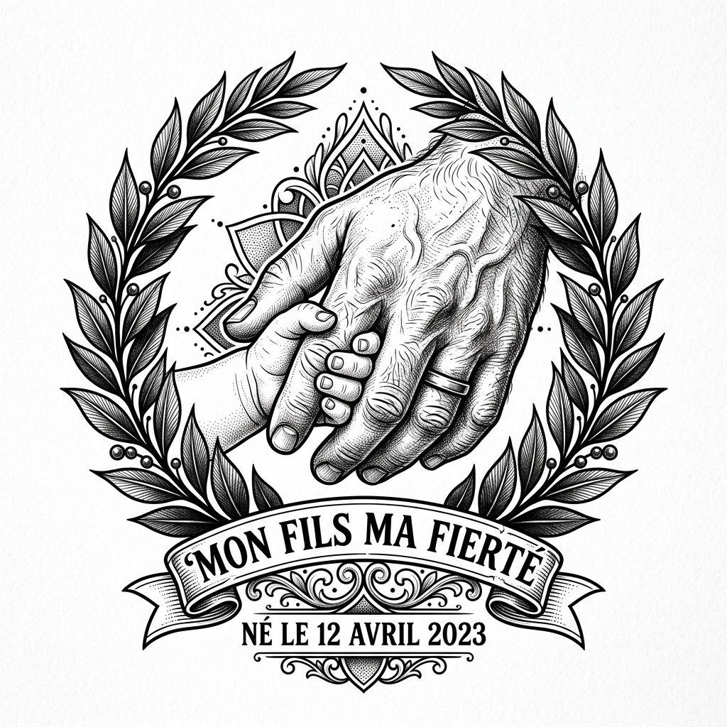 vater und sohn-tattoo mein sohn mein stolz premium