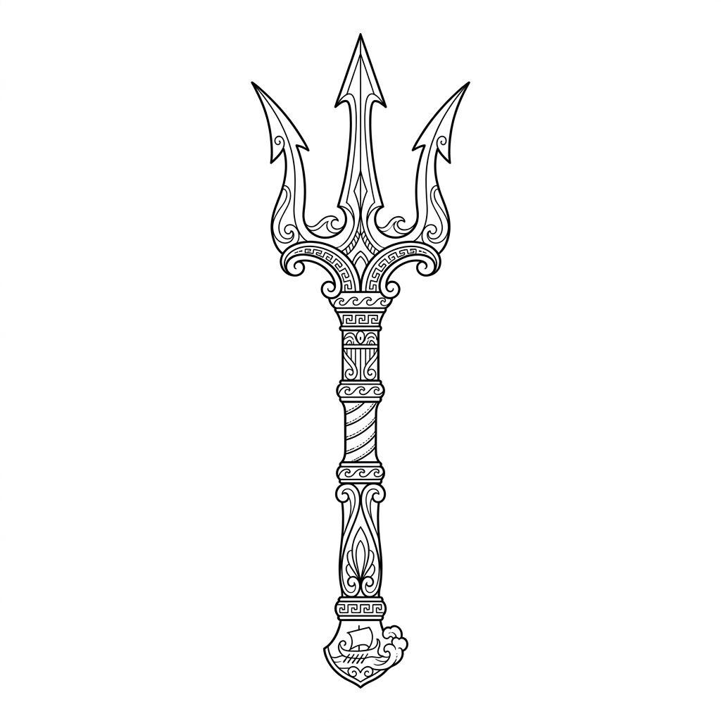 fuß-tattoo mythologischer dreizack
