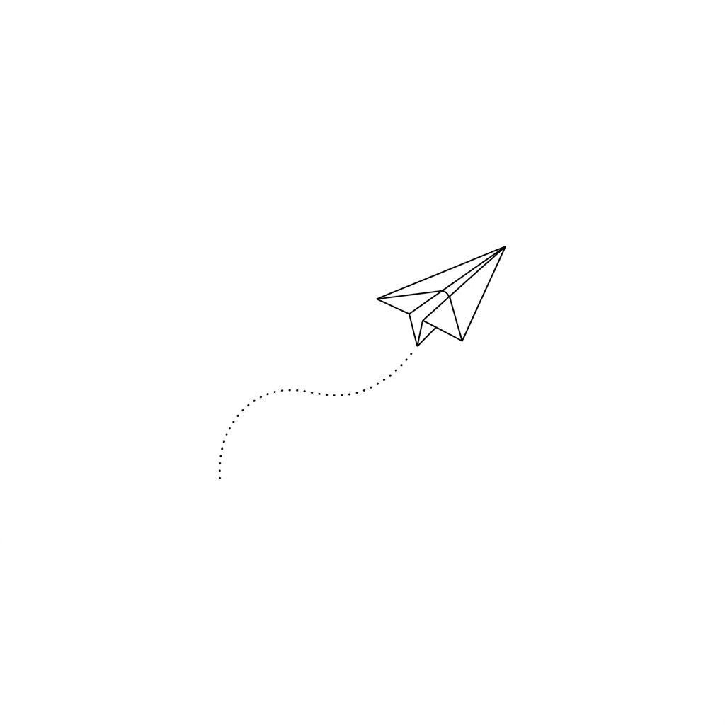 reise-tattoo flugzeug minimalistisch