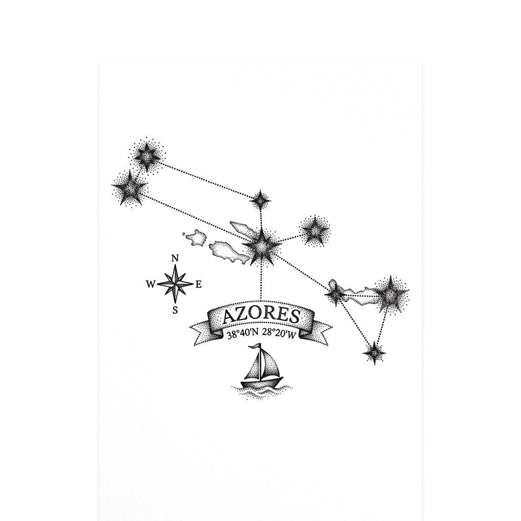 reise-tattoo sternbild dotwork