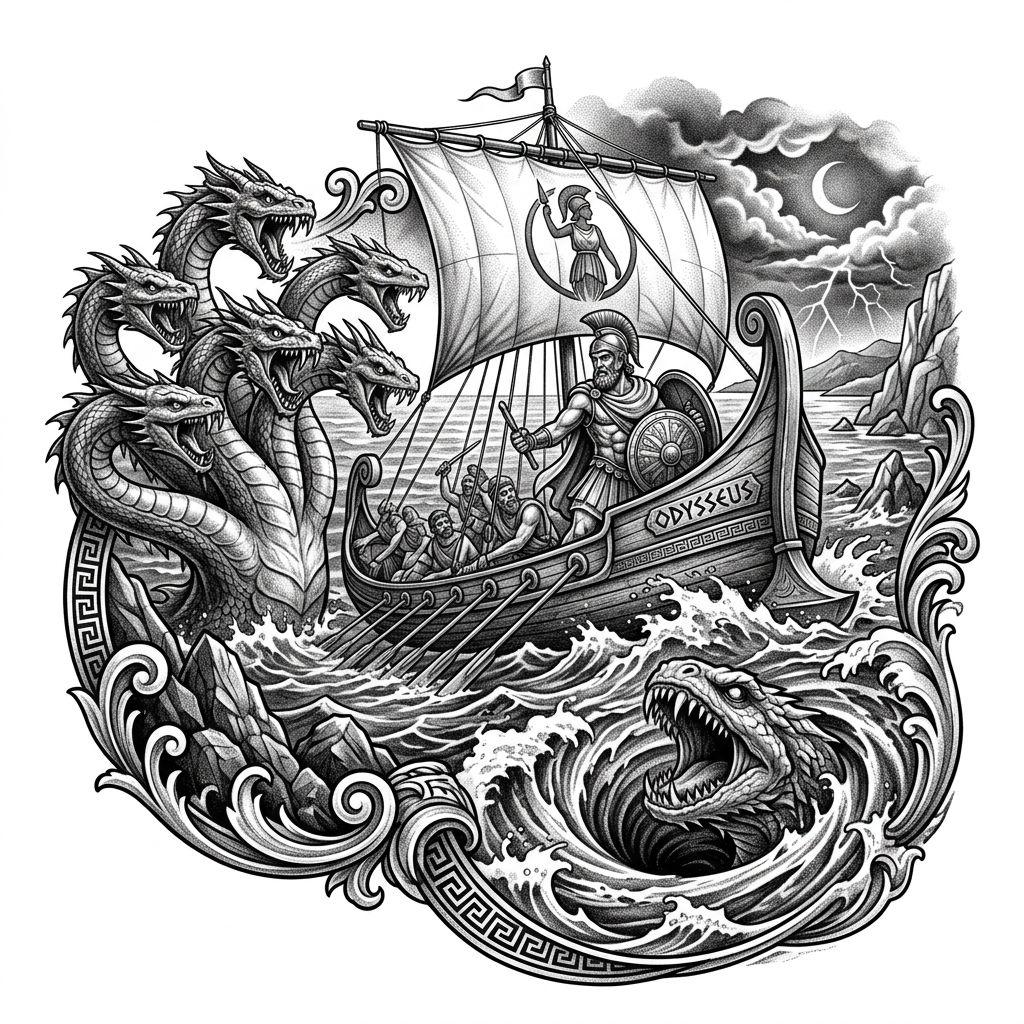 reise-tattoo odysseus mythologisch