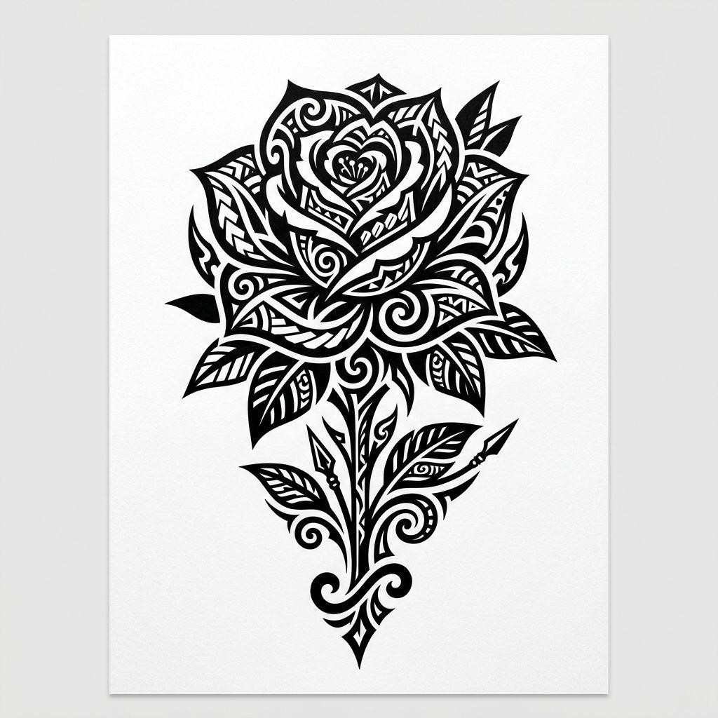 rose-tattoo tribal rose