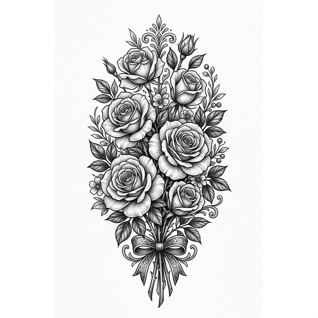 rose-tattoo premium rosenstrauß