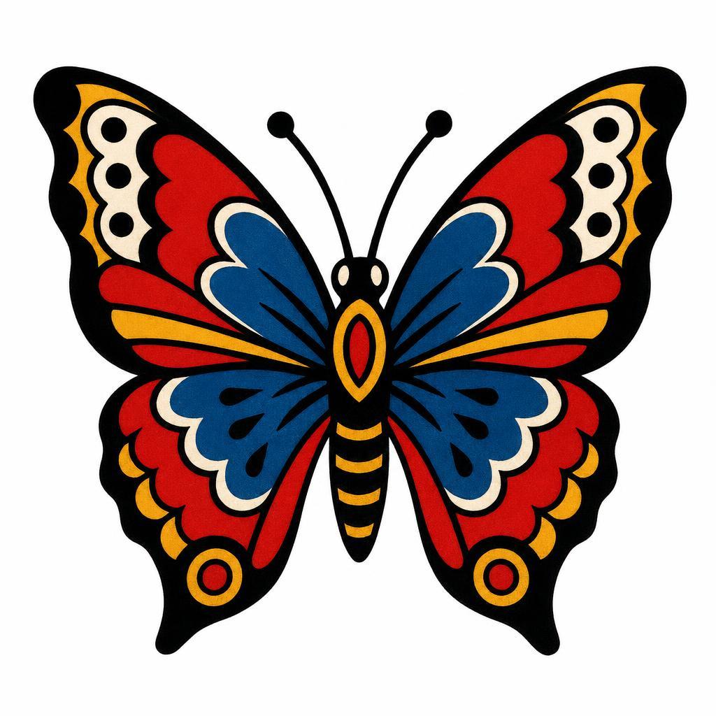 schmetterling-tattoo old-school-schmetterling