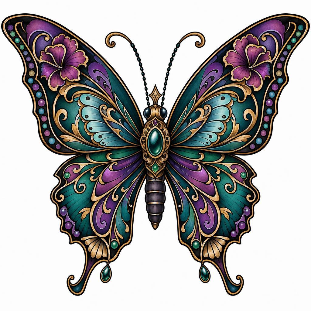 schmetterling-tattoo neo-traditional-schmetterling