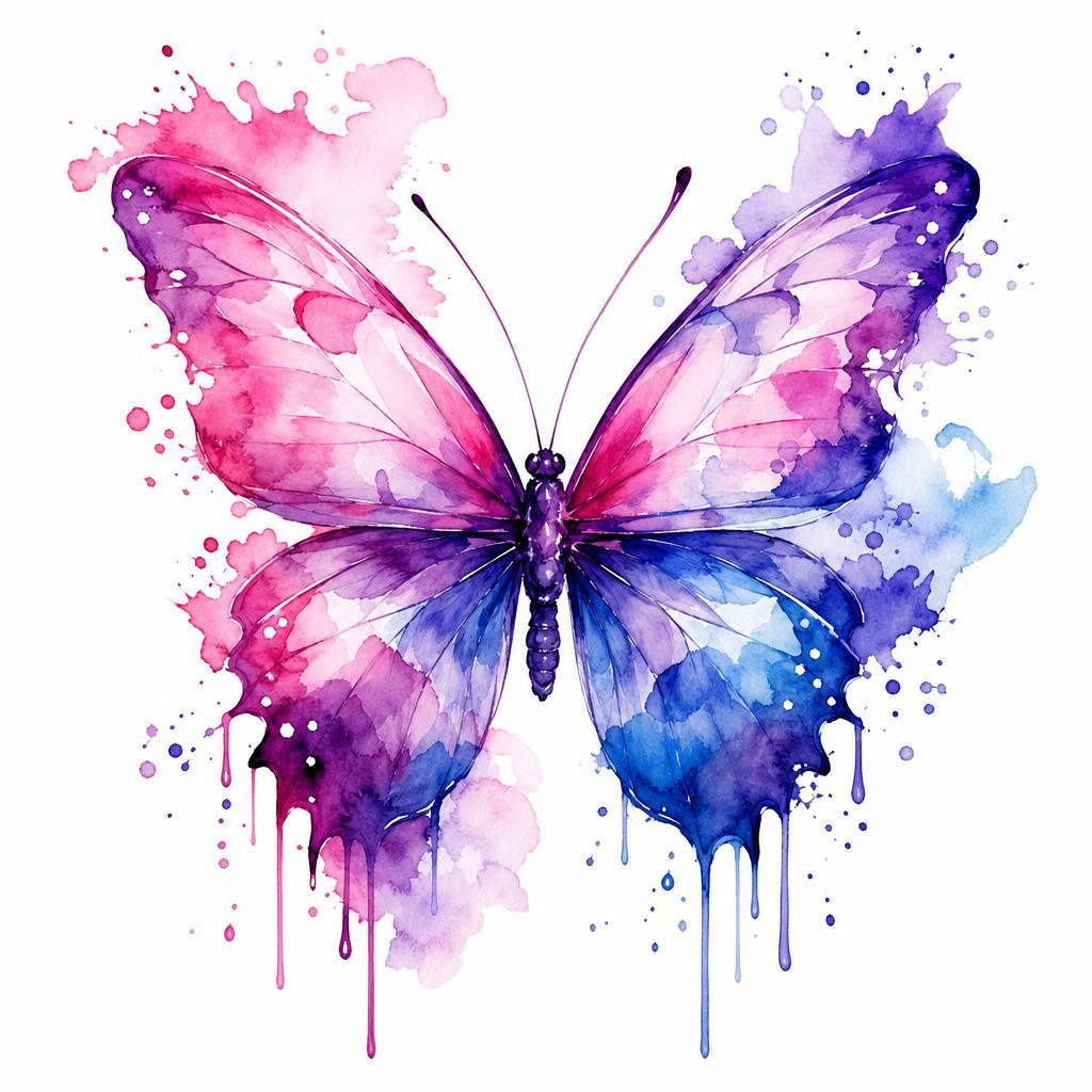 schmetterling-tattoo watercolor-schmetterling mit splashs