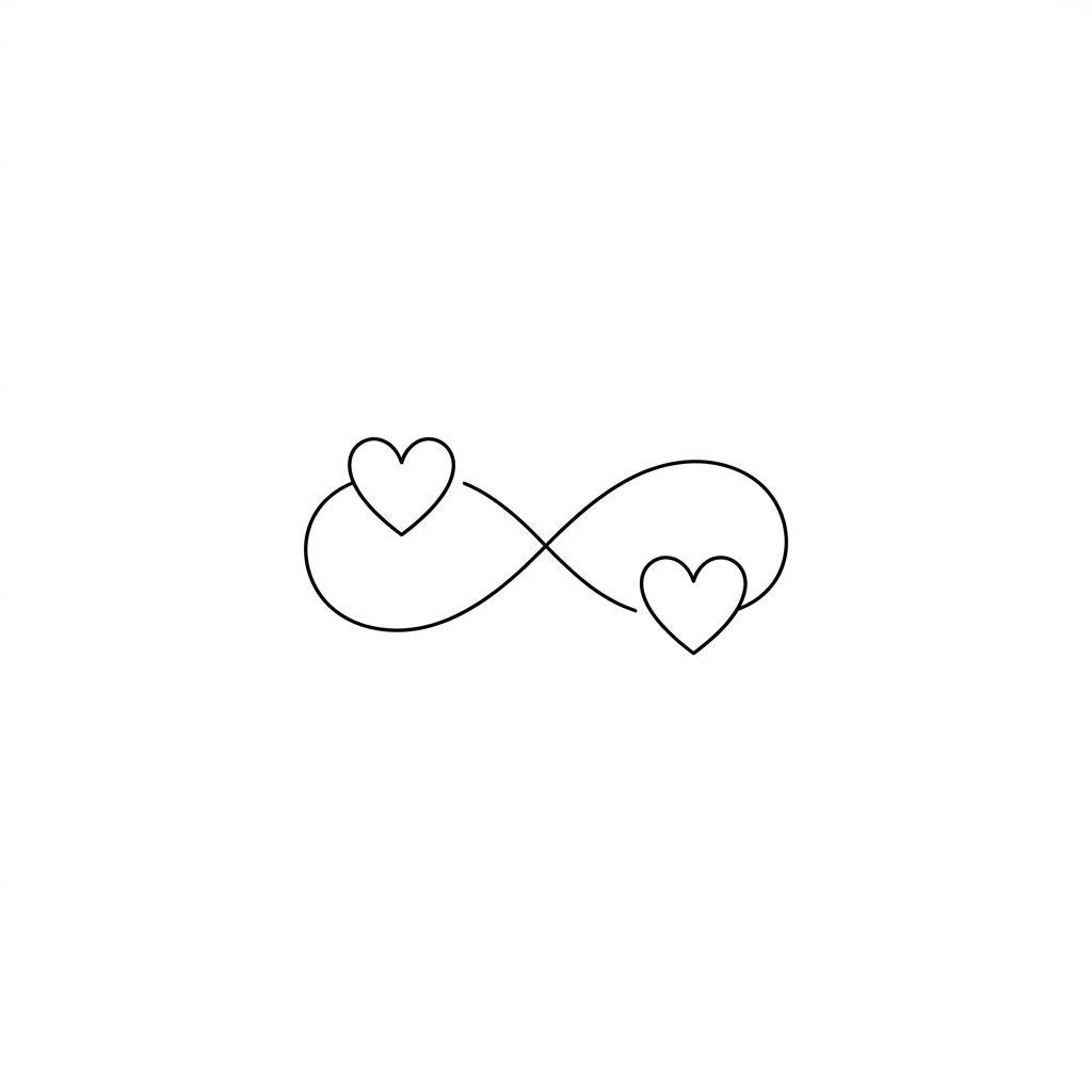 schwester-tattoo schwester-herzen minimalistisch