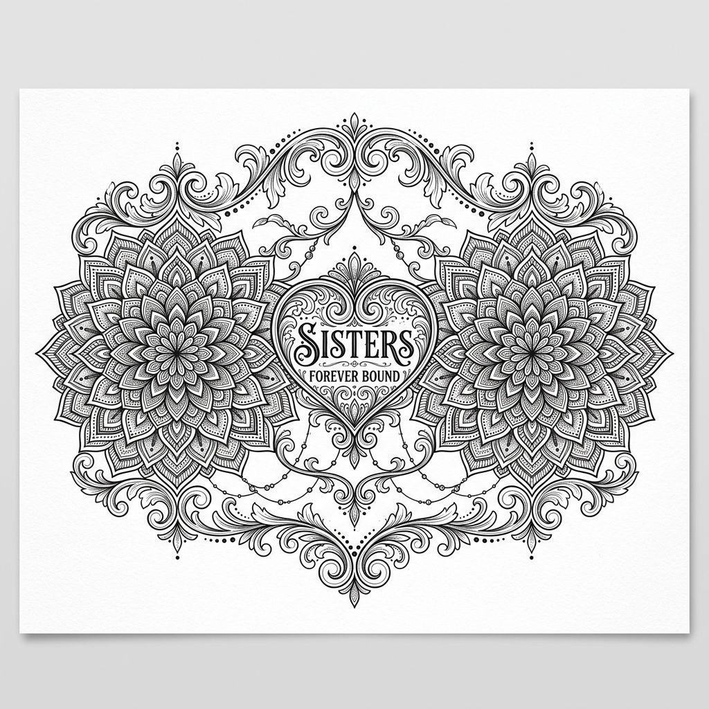 schwester-tattoo mandalas schwestern ornamental