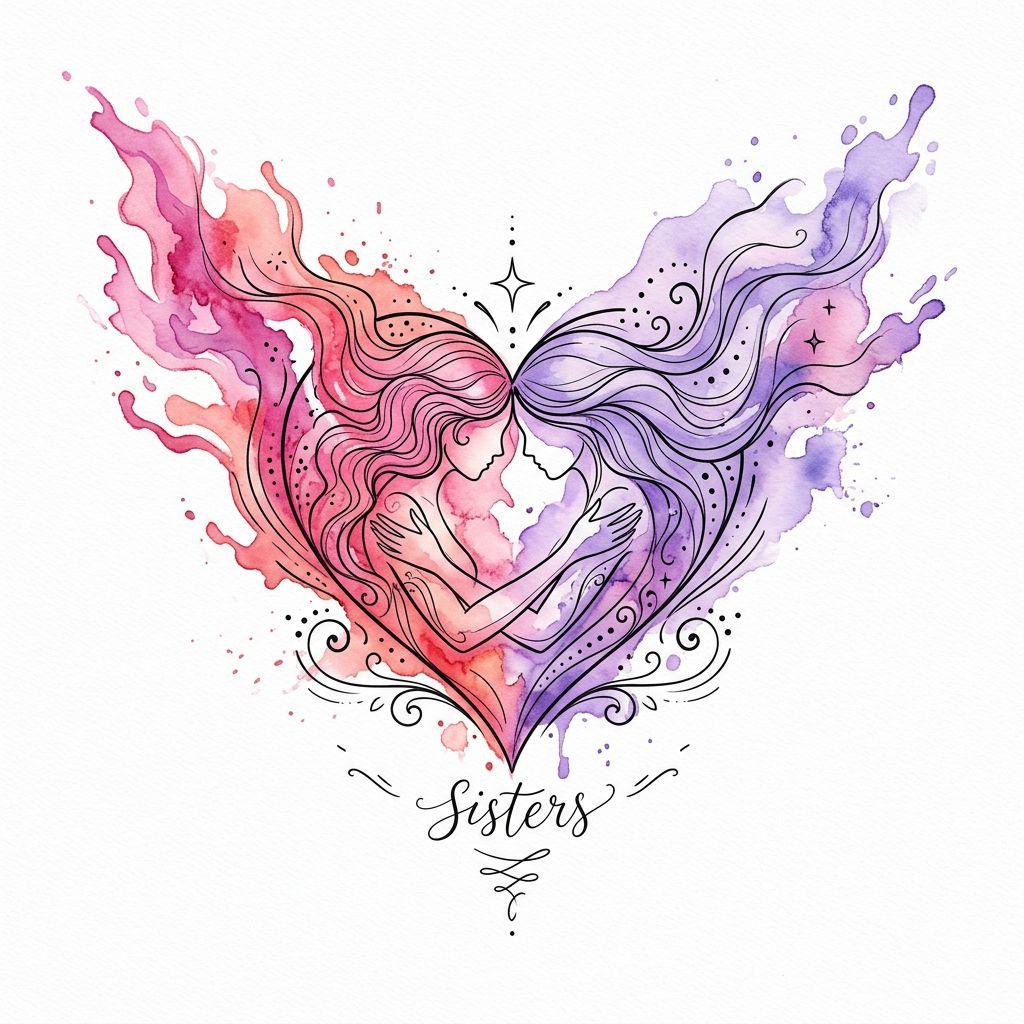 schwester-tattoo watercolor schwestern