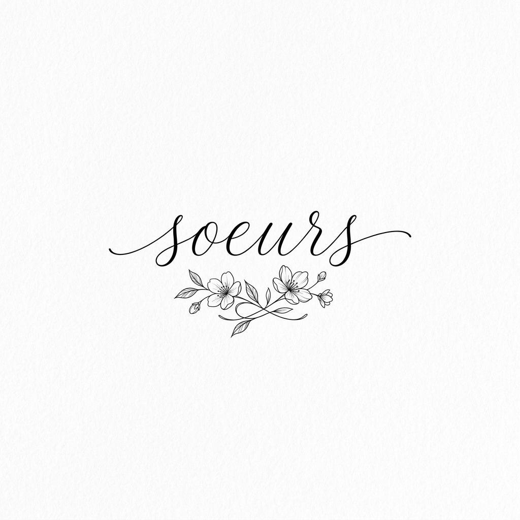idée tatouage sœurs lettrage sœurs cursive