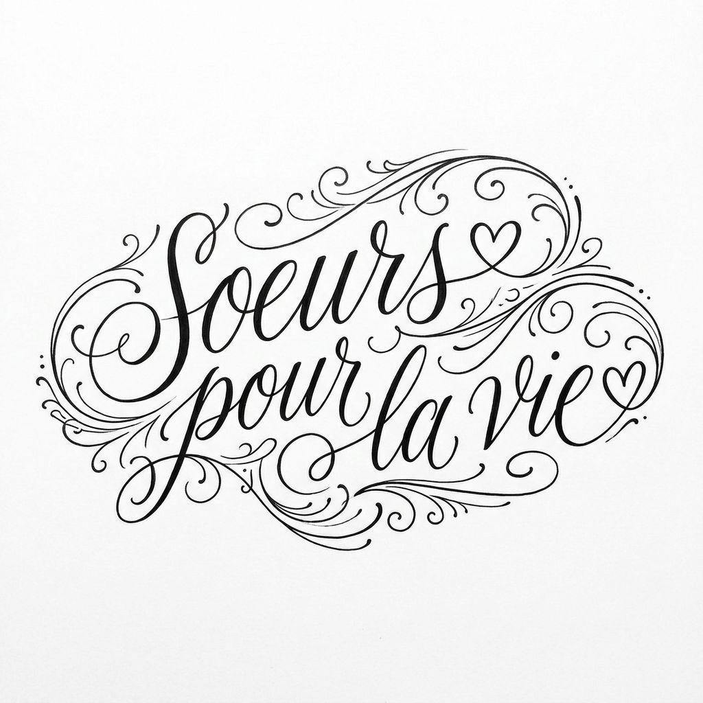 idée tatouage sœurs lettrage sœurs pour la vie