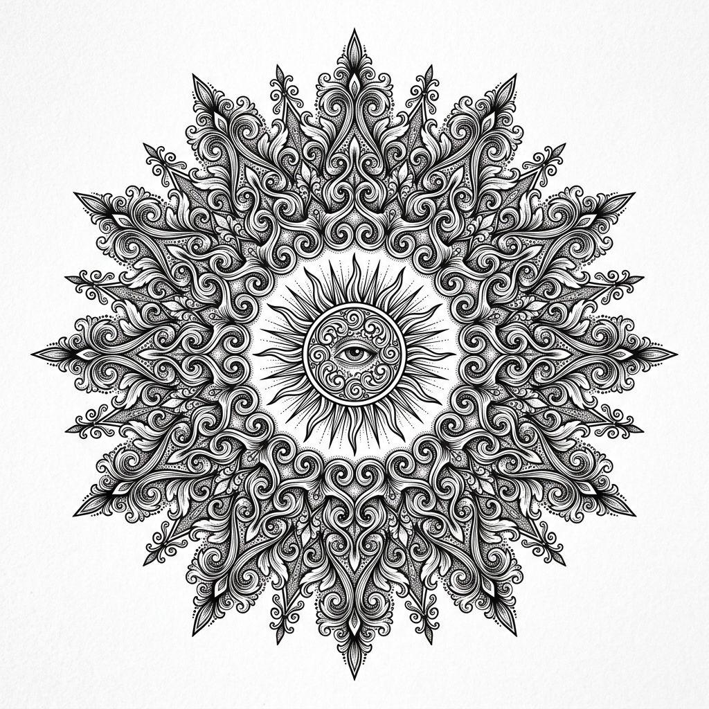sonne-tattoo sonnen-mandala ornamental