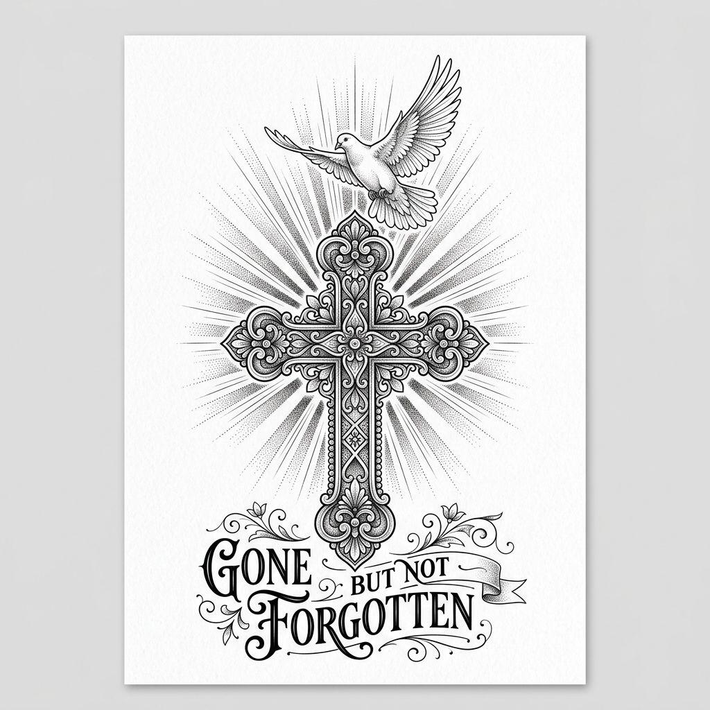 trauer-tattoo spirituelles lichtkreuz