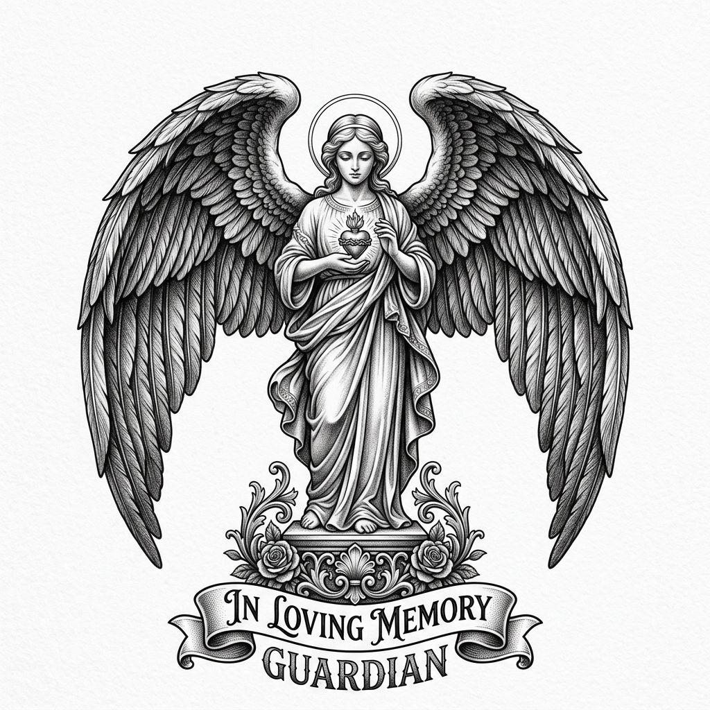 trauer-tattoo mythologischer engel