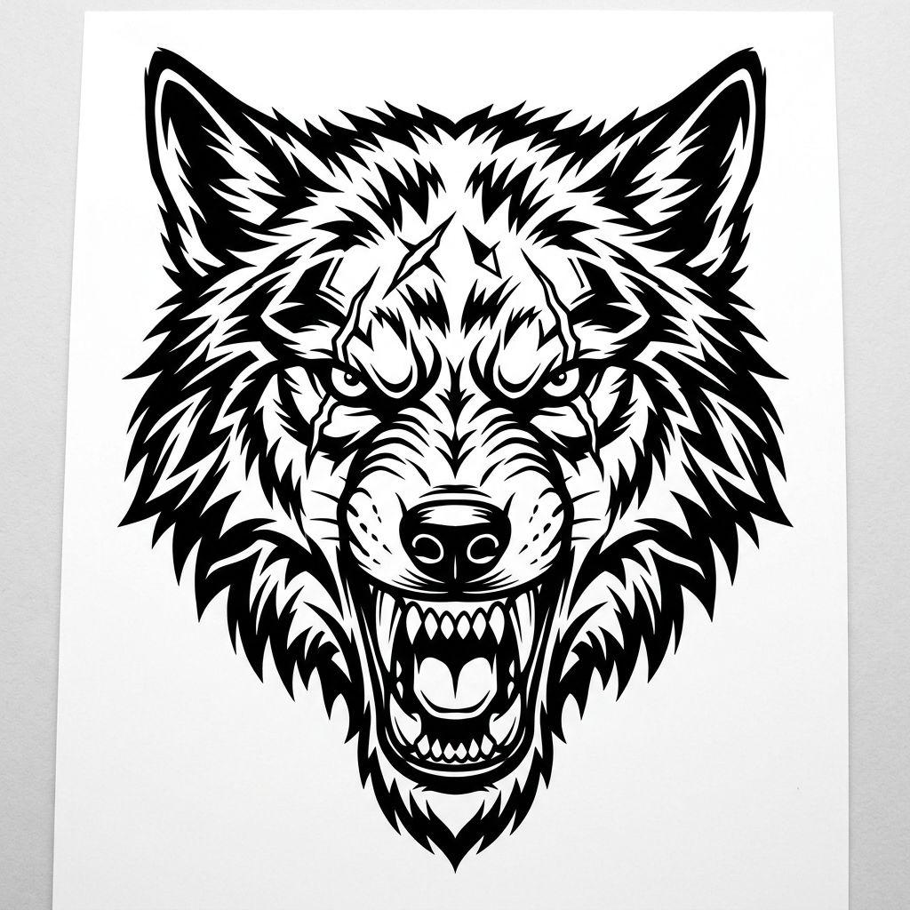 wolf-tattoo kraftvoller blackwork-wolf