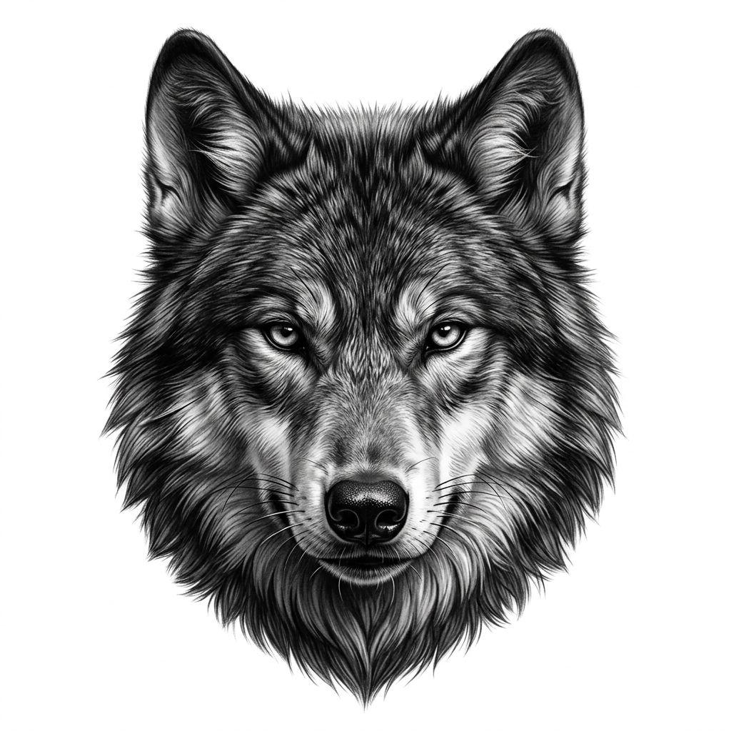 wolf-tattoo realistisches wolf-portrait