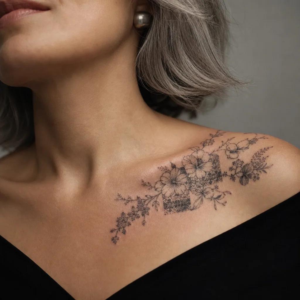 blume-tattoo florales patchwork vintage