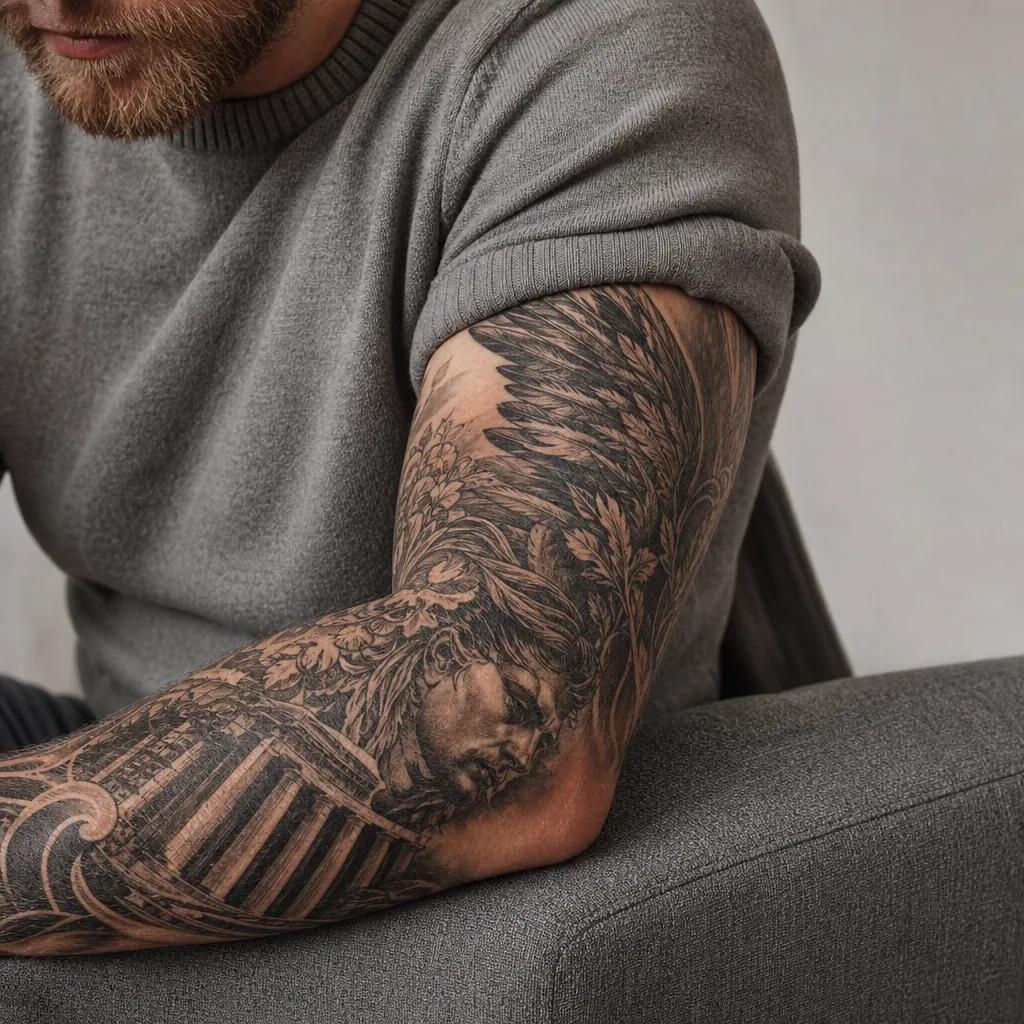 idée tatouage bras homme sleeve premium