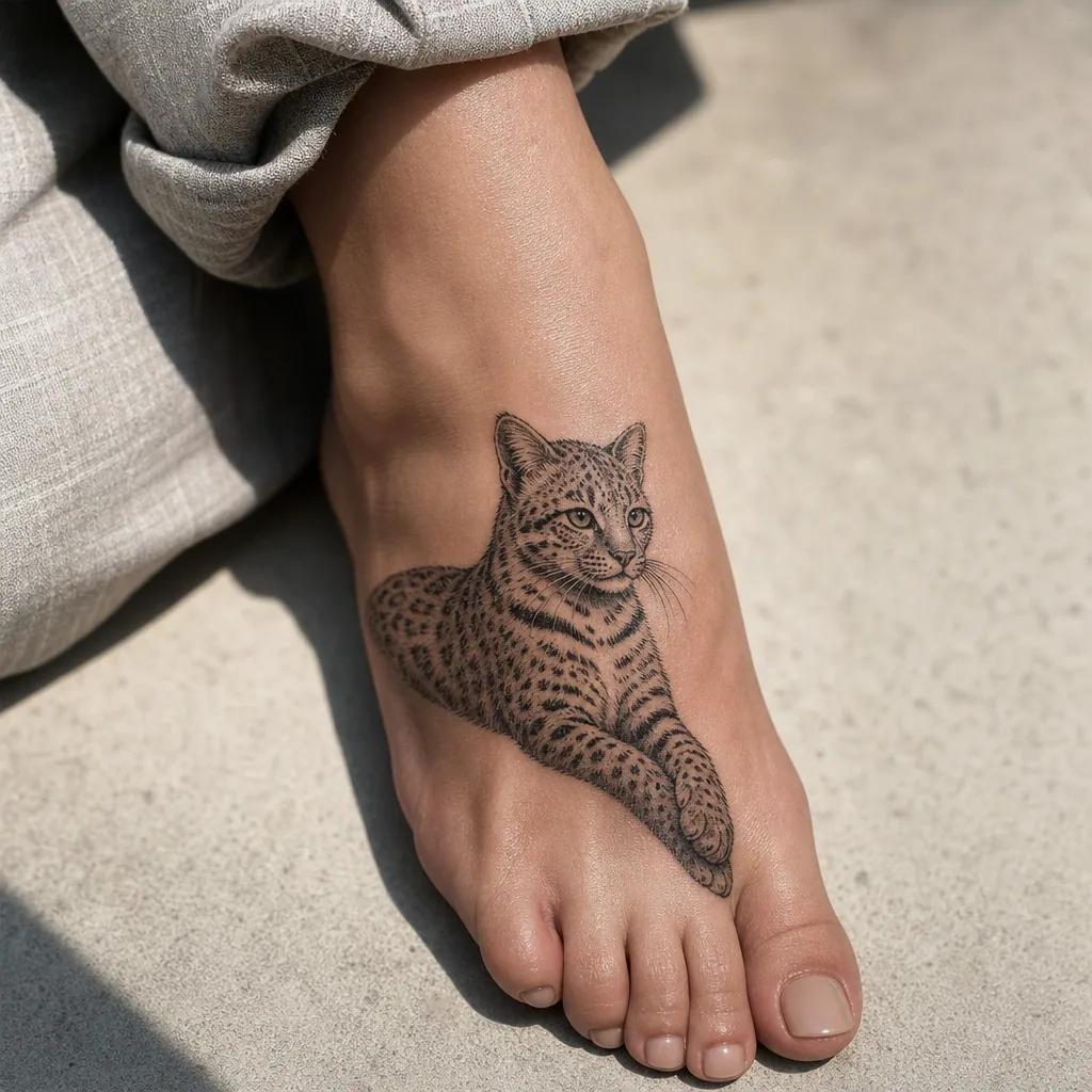 idée tatouage chat chat sauvage panthère