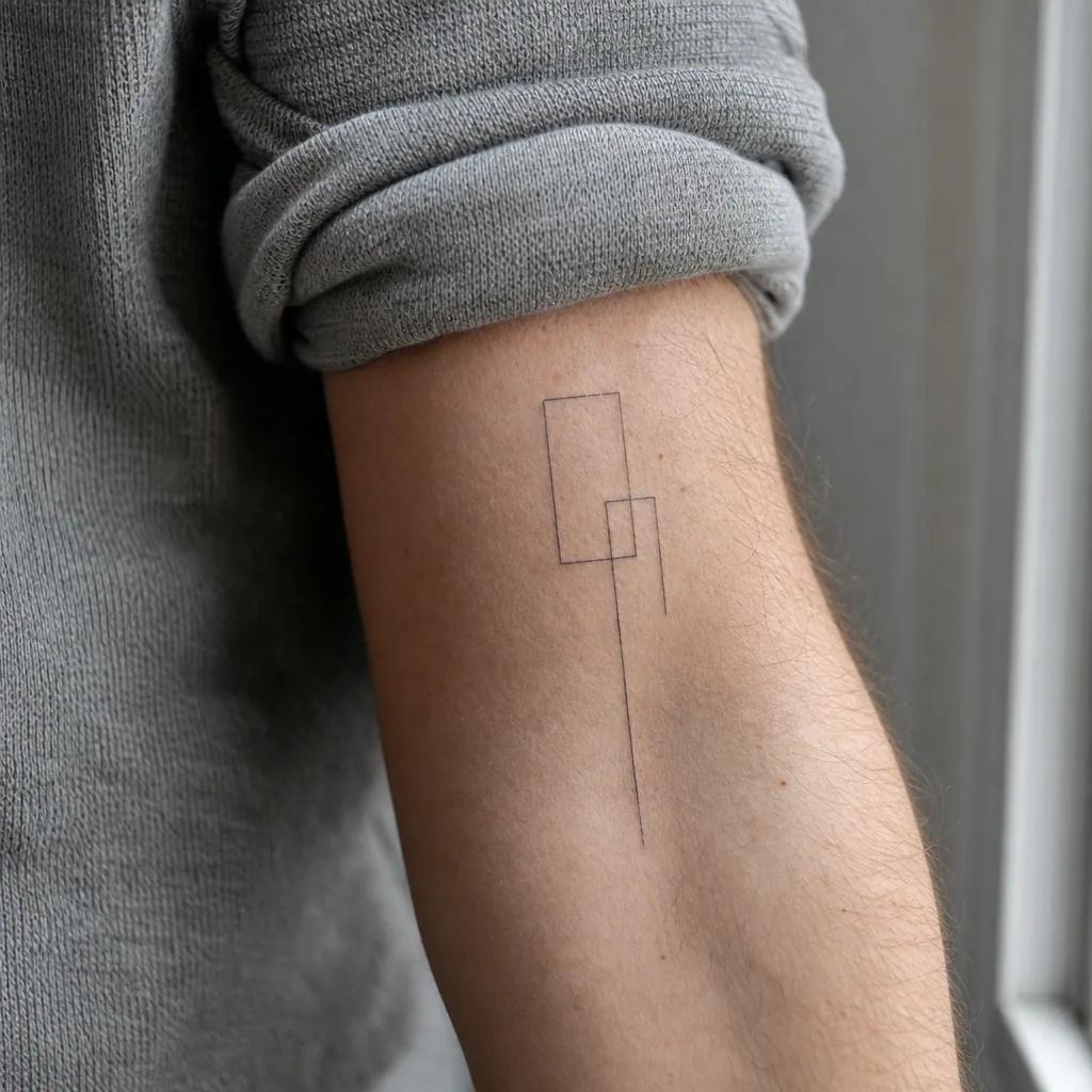 cover-up-tattoo minimalistisches cover-up, Foto auf echter Haut
