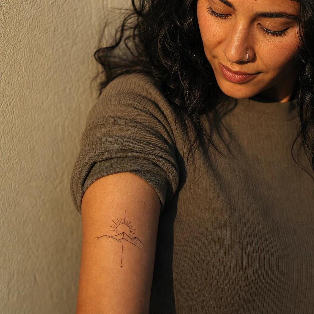 cover-up-tattoo minimalistisches cover-up, Foto auf echter Haut