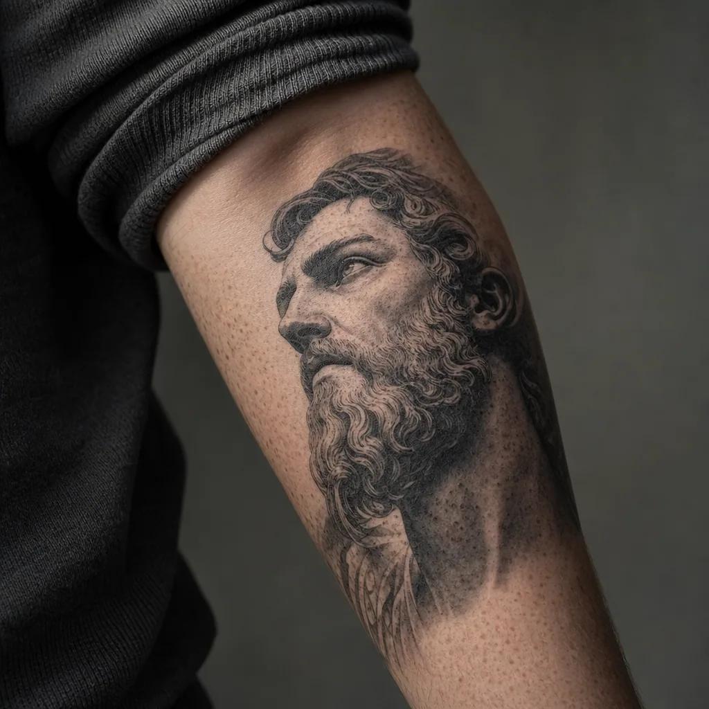 cover-up-tattoo realistisches porträt, Foto auf echter Haut