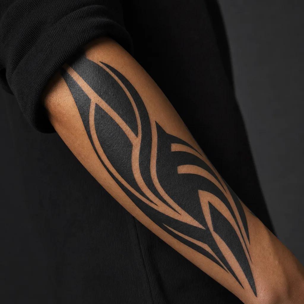 cover-up-tattoo modernes blackout-tattoo, Foto auf echter Haut