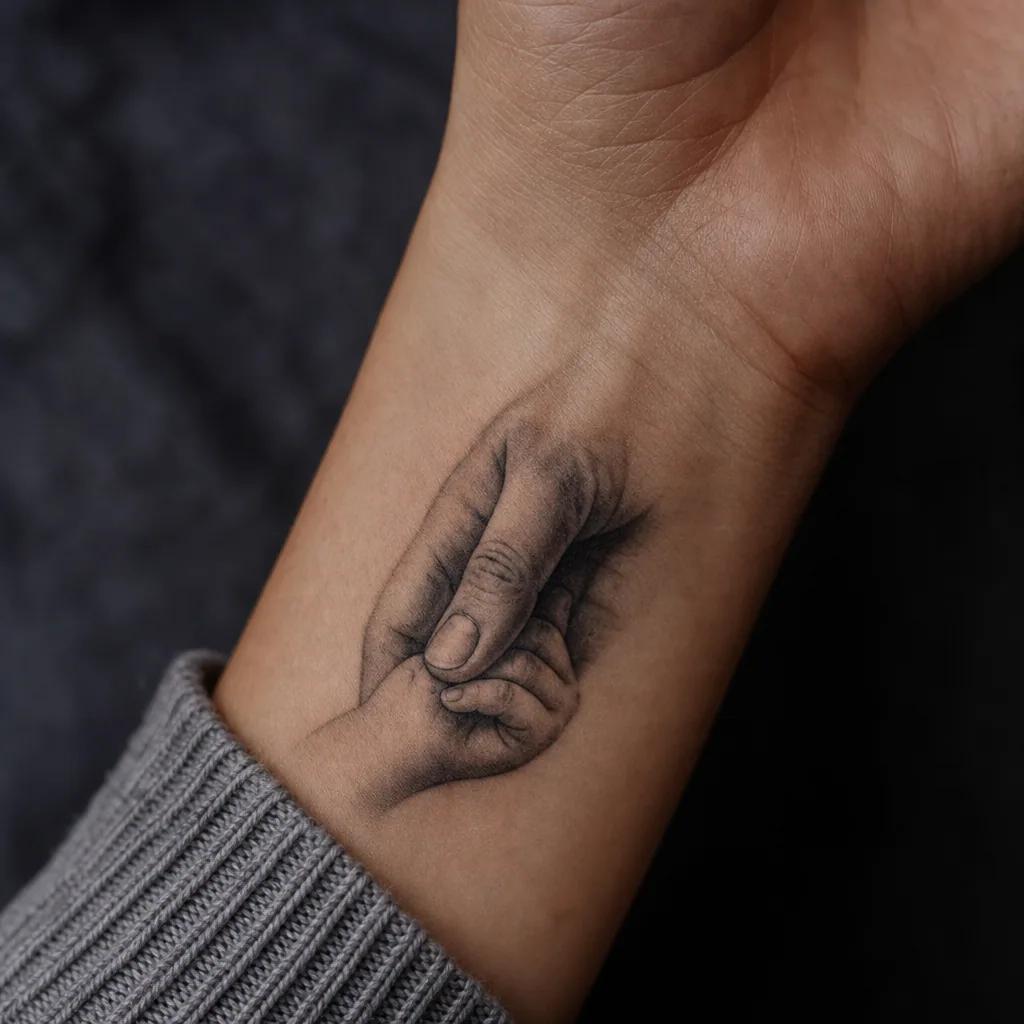 eltern-tattoo realistische hände