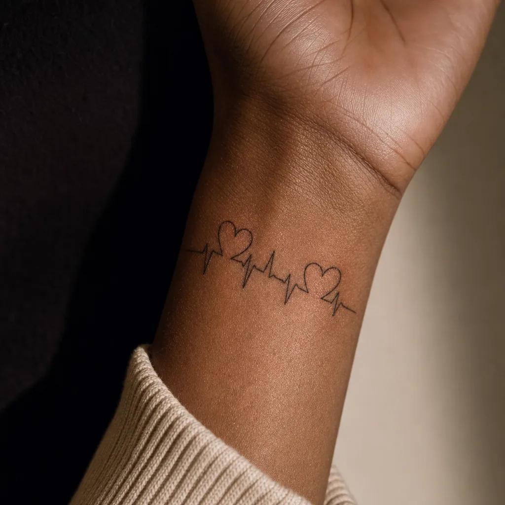 eltern-tattoo geteilter herzschlag