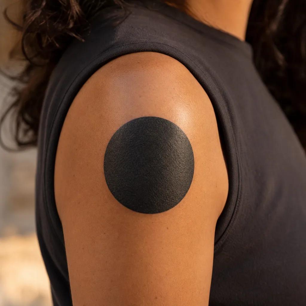 idée tatouage emplacement épaule blackwork ronde