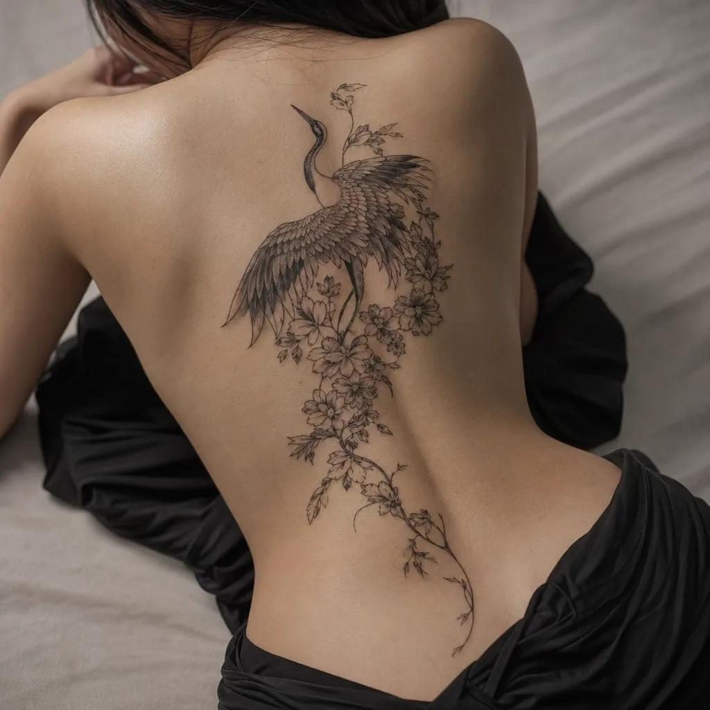 frau-tattoo floraler totenkopf