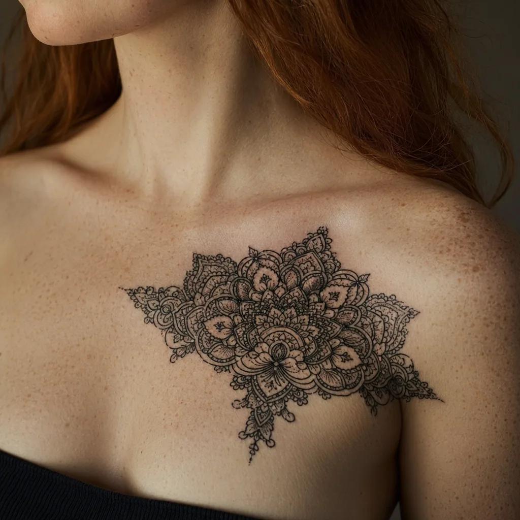 frau-tattoo ornamentales lace-mandala