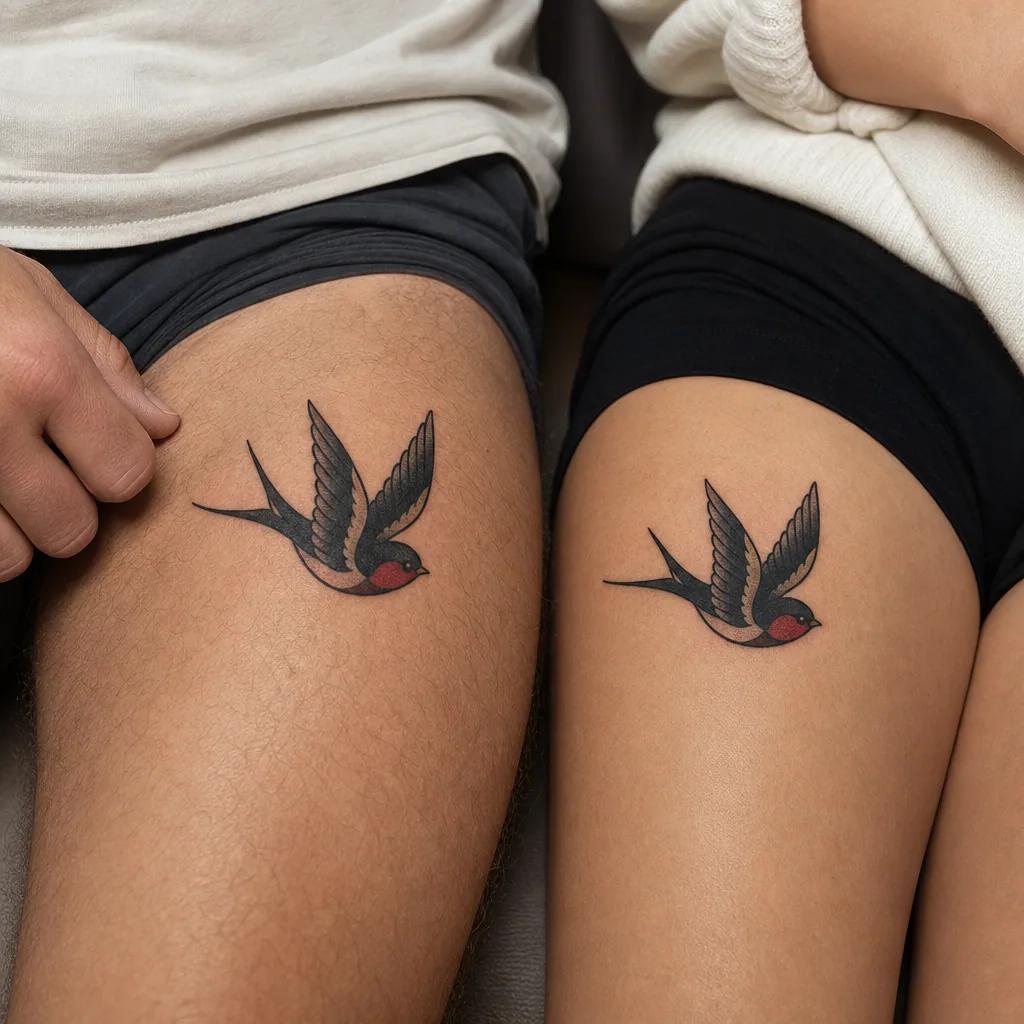 geschwister-tattoo komplementäre totenköpfe