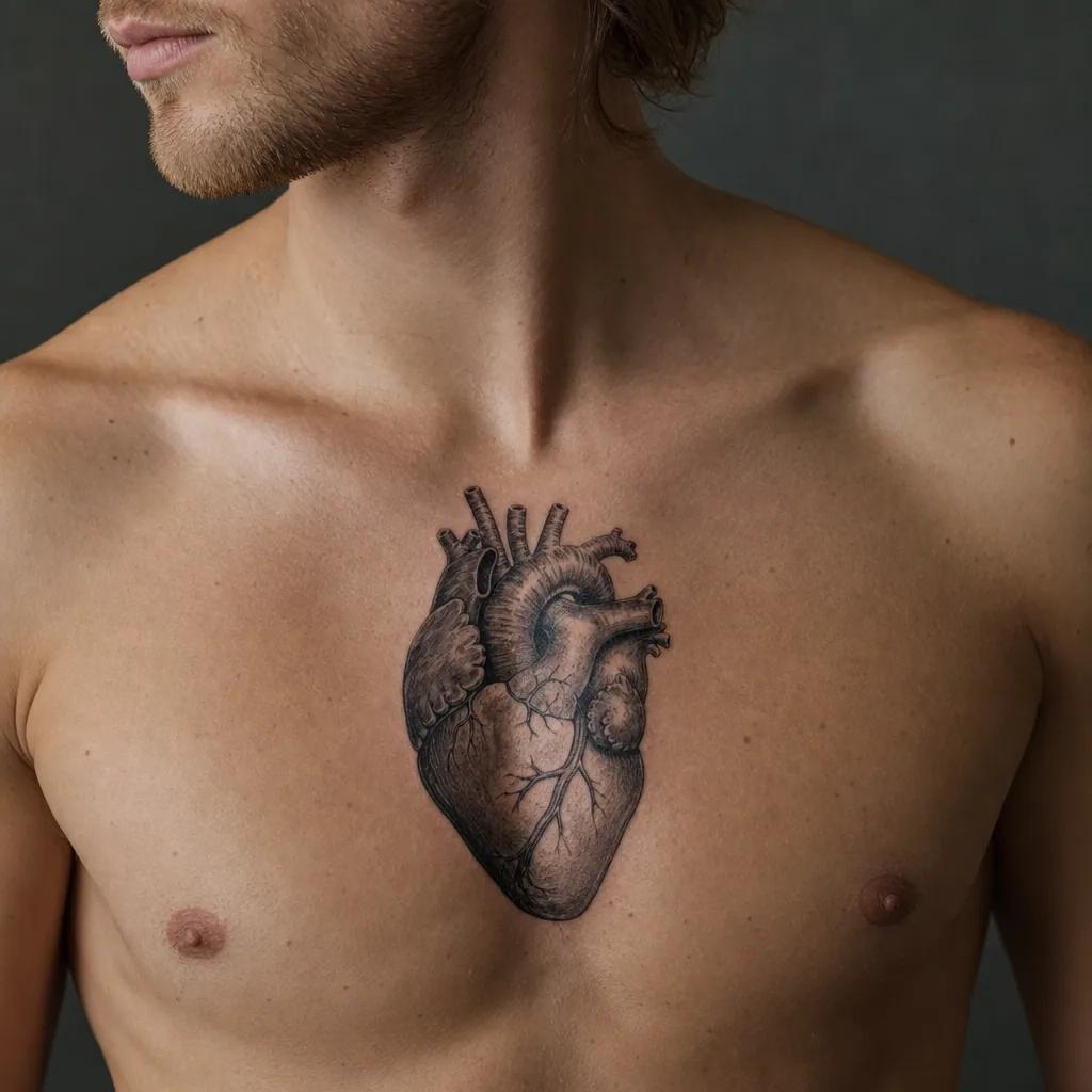 herz-tattoo herz realismus anatomisch
