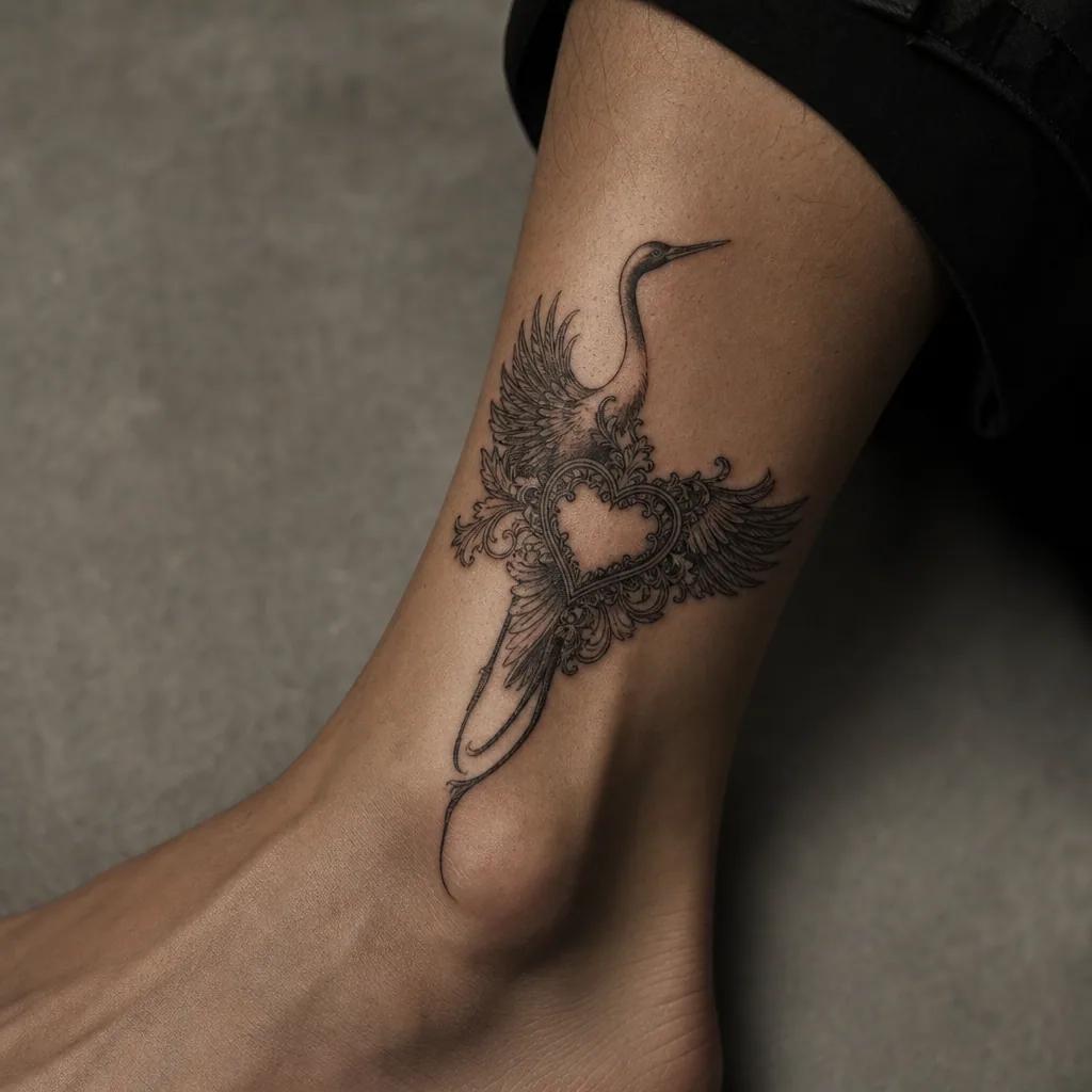 herz-tattoo totenkopf im herz ornamental