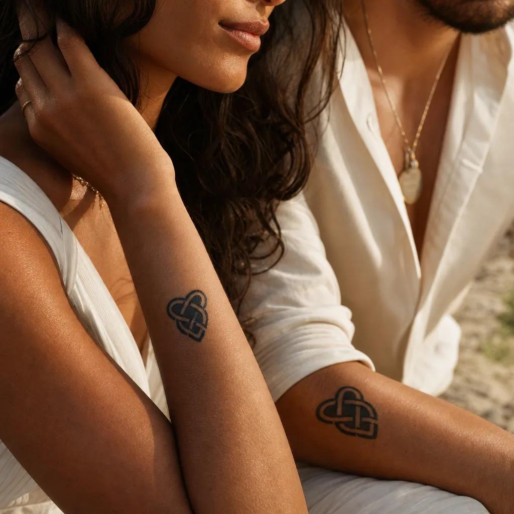 hochzeit-tattoo verschlungene herzen blackwork