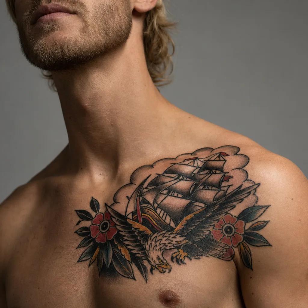 idée tatouage homme patchwork old school